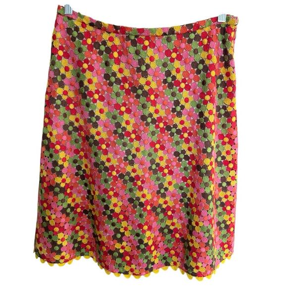 Sara Jane Skirt Floral Multicolor A-line 10 Bohemian Hippie Boho Lined Indie - Picture 1 of 7